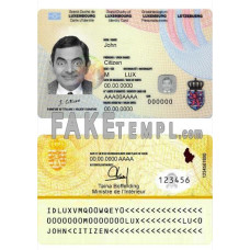 Luxembourg fake identity card photoshop template PSD 