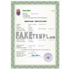 Luxembourg fake marriage certificate Word and PDF template