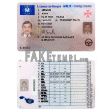 Malta fake driving license photoshop template PSD