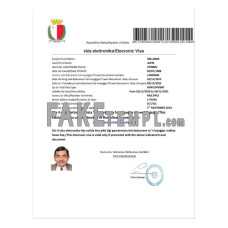 Malta fake electronic visa photoshop template PSD