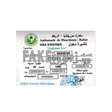 Mauritania – Rabat fake travel visa photoshop template PSD