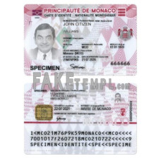 Monaco fake identity card photoshop template PSD