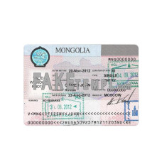 Mongolia fake travel visa photoshop template PSD