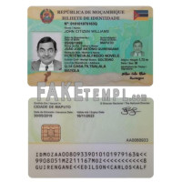 Mozambique fake identity card photoshop template PSD 