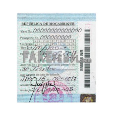 Mozambique simple visa photoshop template PSD