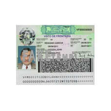 Mozambique fake entry visa photoshop template PSD