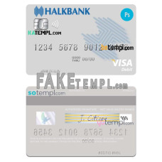 Macedonia Halkbank AD Skopje fake visa card photoshop template PSD