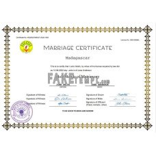 Madagascar fake marriage certificate Word and PDF template