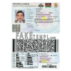 Malawi fake driving license photoshop template PSD