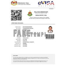 Malaysia fake electronic visa Word and PDF template