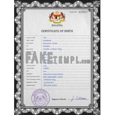 Malaysia fake vital record birth certificate photoshop template PSD 