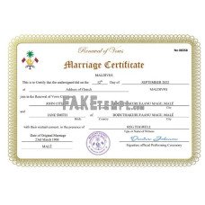 Maldives fake marriage certificate Word and PDF template