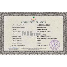 Maldives fake vital record death photoshop certificate PSD