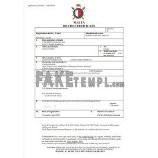 Malta fake death certificate Word and PDF template