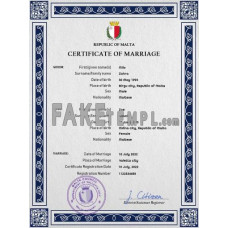 Malta fake marriage certificate photoshop template PSD 