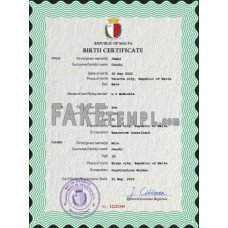 Malta fake vital record birth certificate photoshop template PSD 