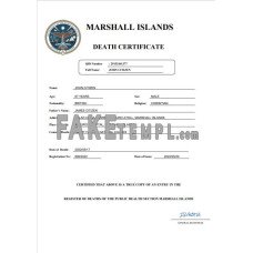 Marshall Islands vital record fake death certificate Word and PDF template