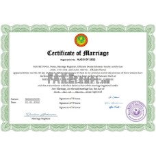 Mauritania fake marriage certificate Word and PDF template