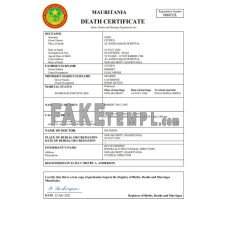 Mauritania vital record fake death certificate Word and PDF template