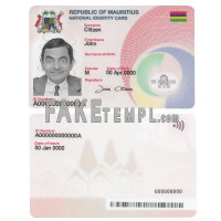 Mauritius fake identity card photoshop template PSD