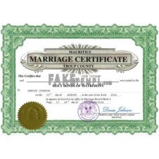 Mauritius fake marriage certificate Word and PDF template