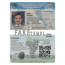 Mexico Baja California fake driving license photoshop template PSD