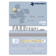 Mexico Grupo Financiero Inbursa visa debit fake credit card photoshop template PSD