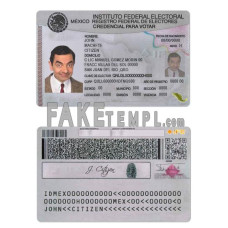 Mexico fake identity card photoshop template PSD