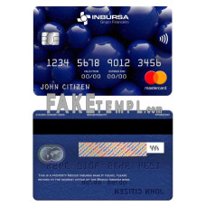 Mexico Inbursa bank fake mastercard photoshop template PSD