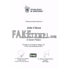 Mexico Monterrey University fake diploma photoshop template PSD