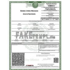 Mexico fake birth certificate Word and PDF template, version 2