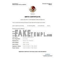 Mexico fake birth certificate Word and PDF template