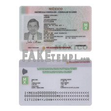 Mexico fake identity card photoshop template PSD