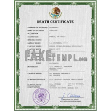 Mexico fake death certificate photoshop template PSD 