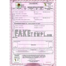 Mexico fake marriage certificate photoshop template PSD 