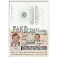 Mexico fake passport photoshop template PSD