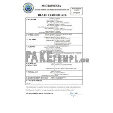 Micronesia vital record fake death certificate Word and PDF template