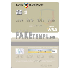 Moldova Banca Transilvania fake visa debit card photoshop template PSD