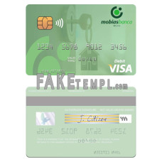 Moldova MobiasBanca fake visa debit card photoshop template PSD