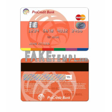 Moldova Procredit bank fake visa electron card photoshop template PSD 1