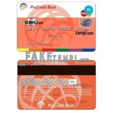 Moldova ProCredit Bank fake mastercard photoshop template PSD 2 