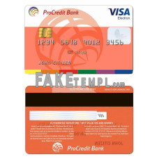 Moldova Procredit bank fake visa electron card photoshop template PSD 2