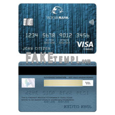 Moldova Victoriabank fake visa classic card photoshop template PSD