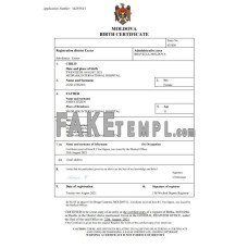 Moldova fake birth certificate Word and PDF template