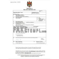 Moldova fake death certificate Word and PDF template