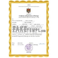 Moldova fake marriage certificate Word and PDF template