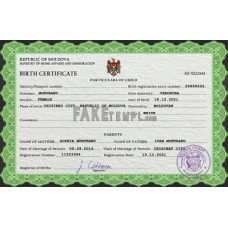 Moldova fake vital record birth certificate photoshop template PSD 