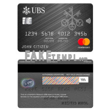 Monaco UBS bank fake mastercard photoshop template PSD