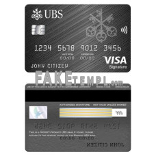 Monaco UBS bank fake visa signature card photoshop template PSD