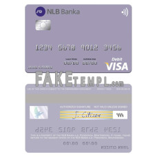 Montenegro NLB Banka a.d. Podgorica bank fake visa debit card photoshop template PSD